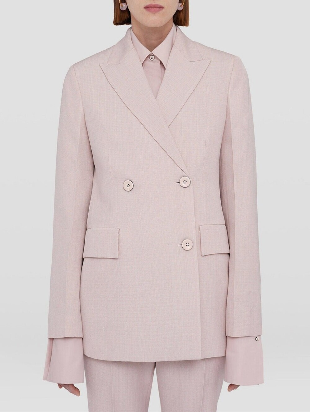 Jil Sander Tailored Double-Breasted Women's Blazer - Pale Pink Size 12(42) BNWT
